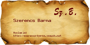 Szerencs Barna névjegykártya